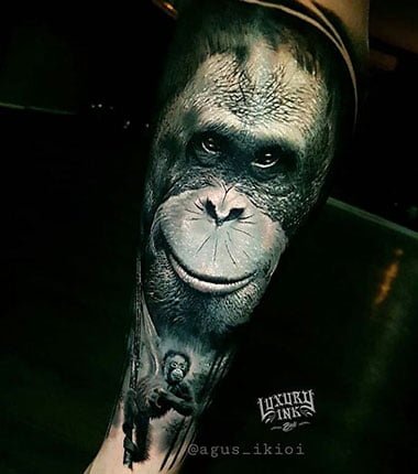 tattoo monkey handsome